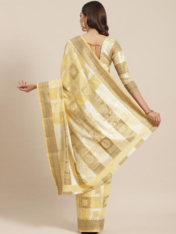 self design woven saree with blouse - 17468995 - Zoom Image - 2
