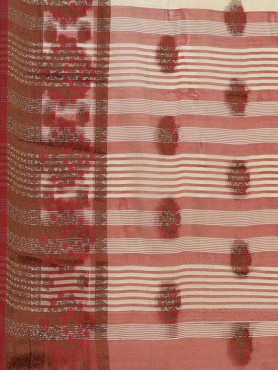 floral woven saree with blouse - 17469001 - Zoom Image - 5