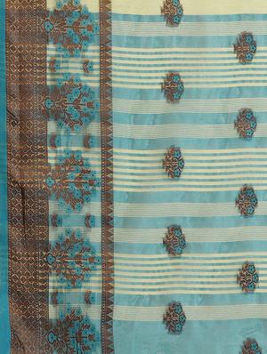 floral woven saree with blouse - 17469002 - Standard Image - 4