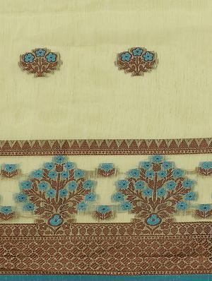 floral woven saree with blouse - 17469002 - Standard Image - 5