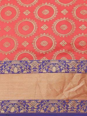 ethnic motifs banarasi saree with blouse - 17469010 - Standard Image - 4