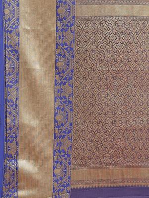 ethnic motifs banarasi saree with blouse - 17469010 - Standard Image - 5