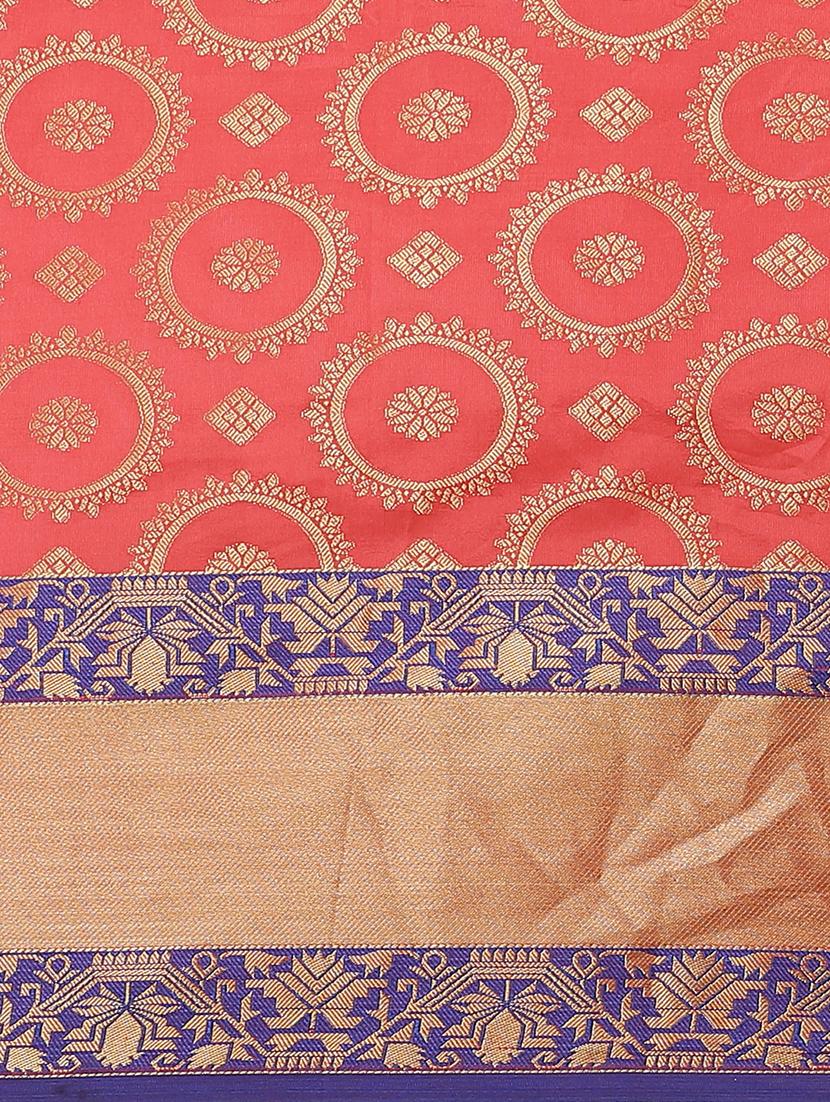 ethnic motifs banarasi saree with blouse - 17469010 - Zoom Image - 4