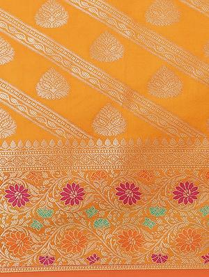 self design banarasi saree with blouse - 17469030 - Standard Image - 4