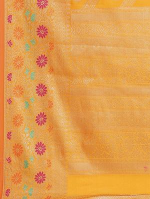 self design banarasi saree with blouse - 17469030 - Standard Image - 5