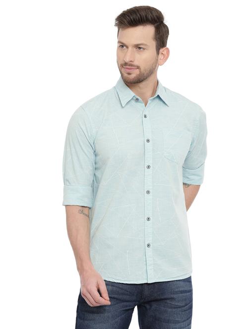 green printed casual shirt - 17469056 - Very Small Image - 1