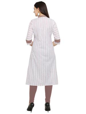 brown cotton straight kurti - 17469065 - Standard Image - 3