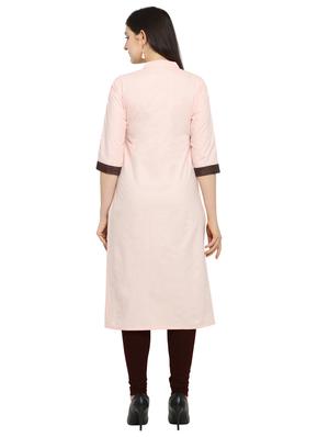 orange cotton straight kurti - 17469068 - Standard Image - 3