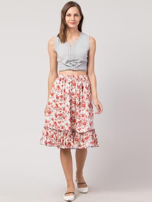 high rise flared skirt - 17469073 - Standard Image - 4