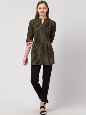 tie back checkered tunic - 17469078 - Standard Image - 4