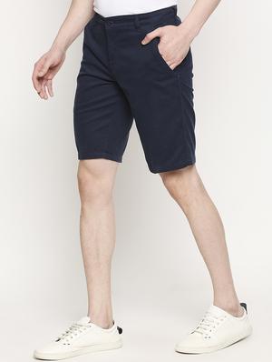 navy blue solid bermuda shorts - 17469253 - Standard Image - 2
