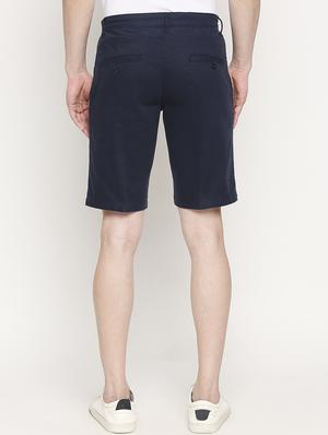navy blue solid bermuda shorts - 17469253 - Standard Image - 3