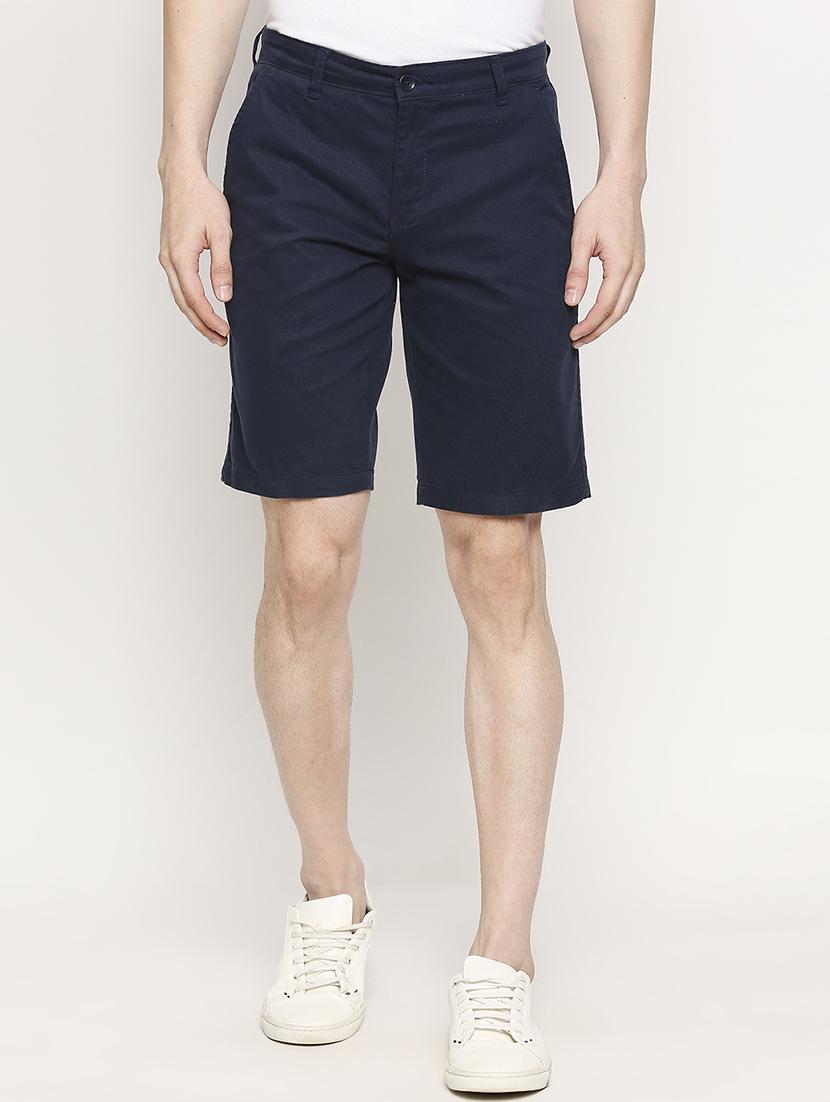 navy blue solid bermuda shorts - 17469253 - Zoom Image - 1