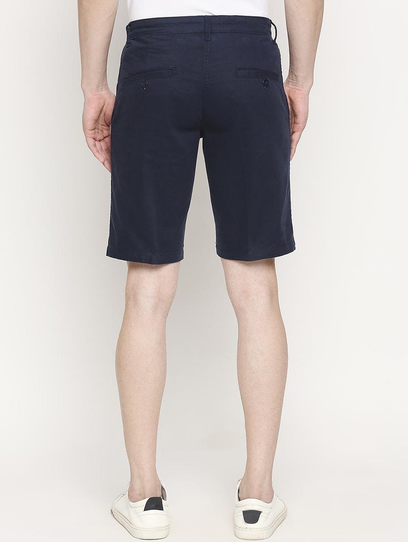 navy blue solid bermuda shorts - 17469253 - Zoom Image - 3