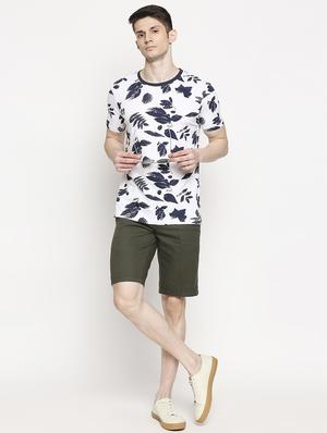 olive green solid bermuda shorts - 17469254 - Standard Image - 4