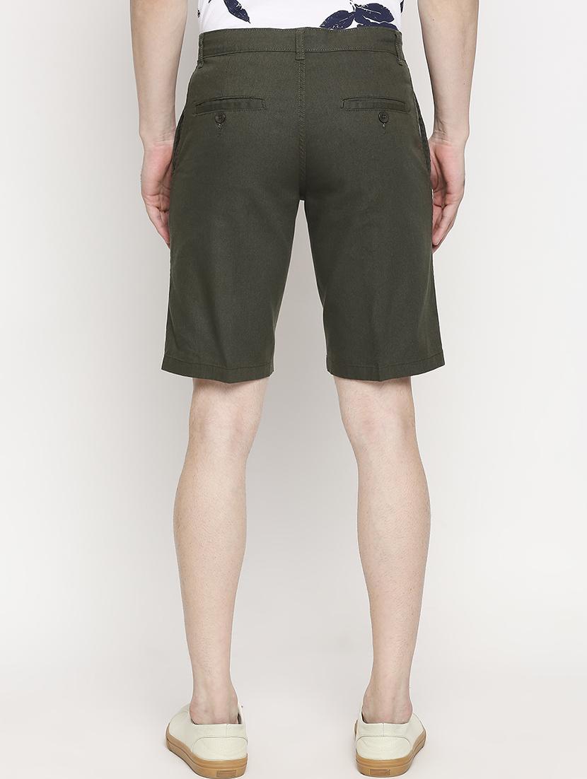 olive green solid bermuda shorts - 17469254 - Zoom Image - 3