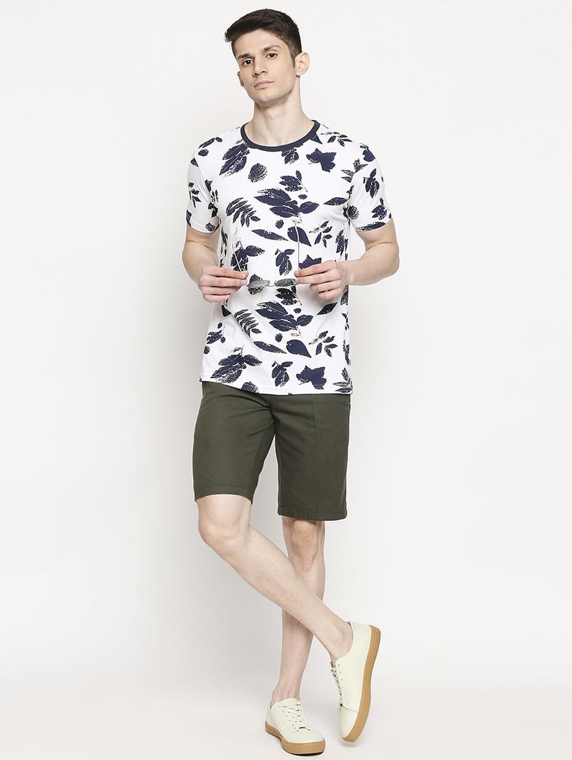 olive green solid bermuda shorts - 17469254 - Zoom Image - 4