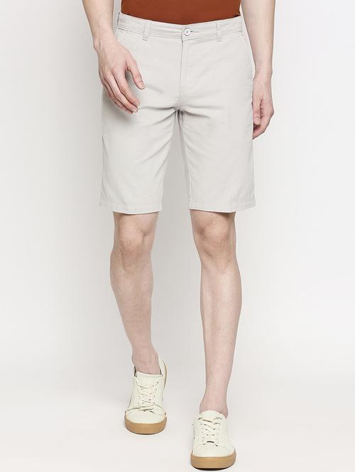 grey solid bermuda shorts - 17469255 - Standard Image - 1