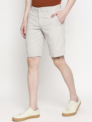 grey solid bermuda shorts - 17469255 - Standard Image - 2