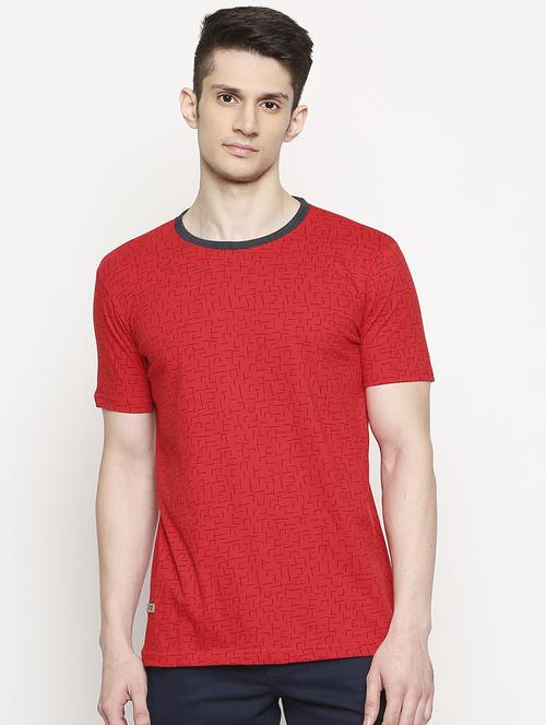 red printed t-shirt - 17469263 - Standard Image - 1