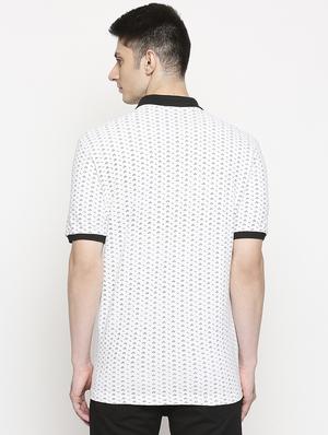 white printed polo t-shirt - 17469266 - Standard Image - 3
