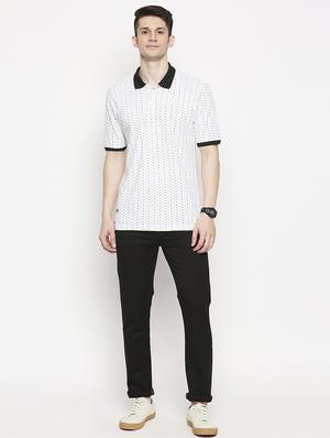 white printed polo t-shirt - 17469266 - Standard Image - 4