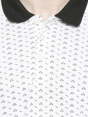 white printed polo t-shirt - 17469266 - Standard Image - 5