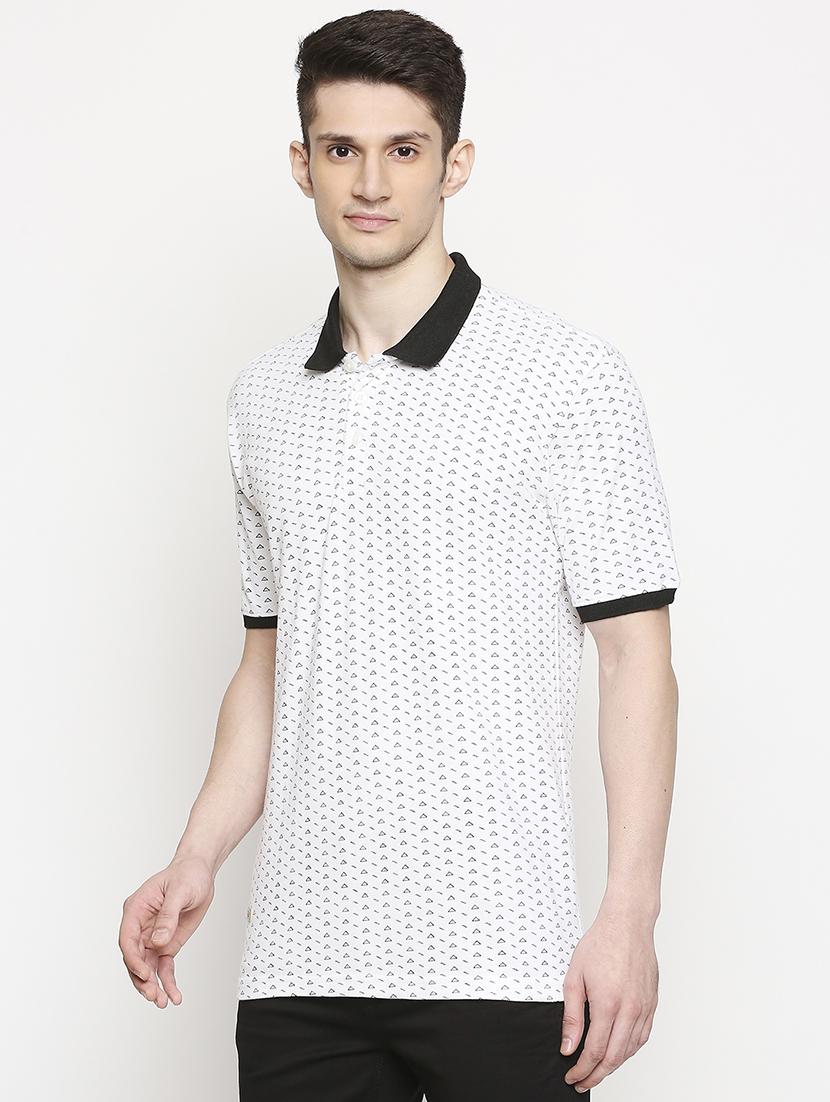 white printed polo t-shirt - 17469266 - Zoom Image - 2