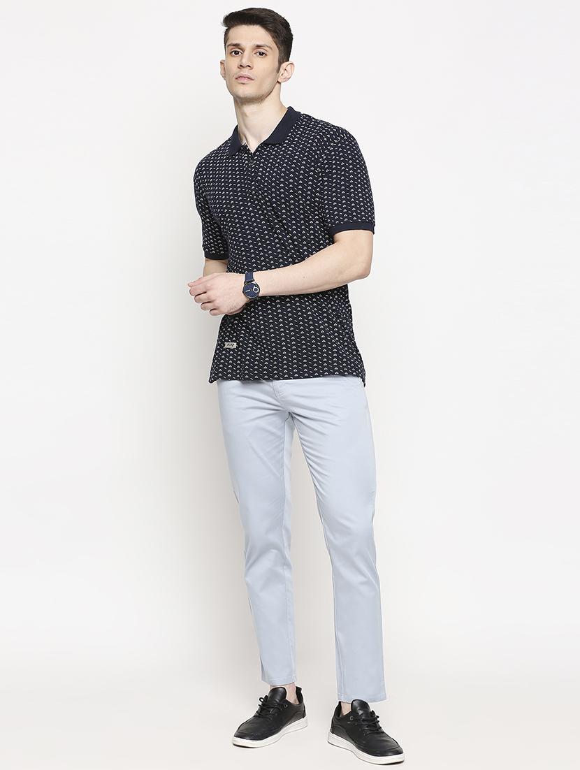 navy blue printed polo t-shirt - 17469267 - Zoom Image - 4