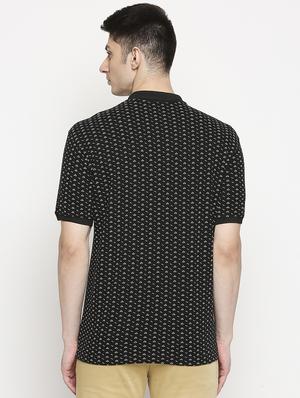 black printed polo t-shirt - 17469268 - Standard Image - 3