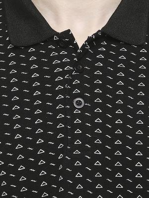 black printed polo t-shirt - 17469268 - Standard Image - 5