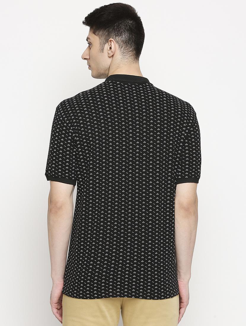 black printed polo t-shirt - 17469268 - Zoom Image - 3