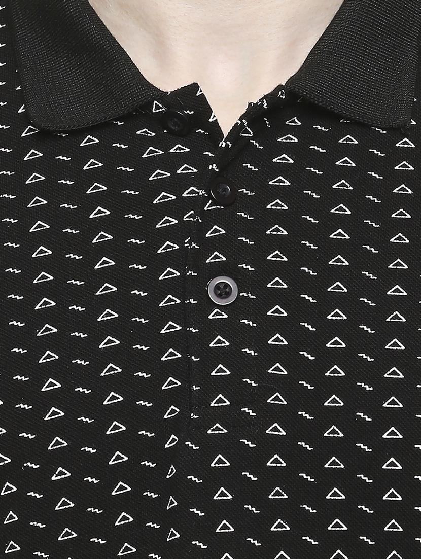 black printed polo t-shirt - 17469268 - Zoom Image - 5