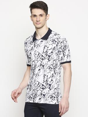 white printed polo t-shirt - 17469269 - Standard Image - 2