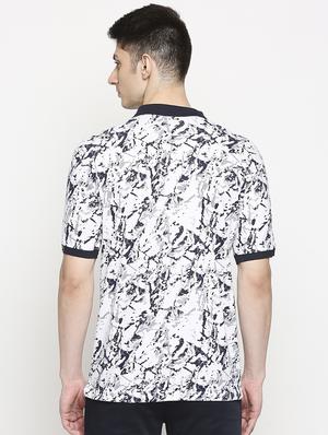 white printed polo t-shirt - 17469269 - Standard Image - 3
