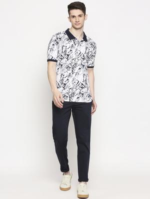 white printed polo t-shirt - 17469269 - Standard Image - 4