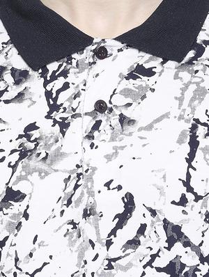 white printed polo t-shirt - 17469269 - Standard Image - 5