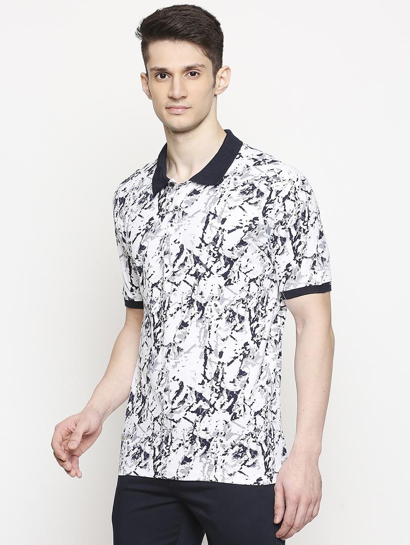 white printed polo t-shirt - 17469269 - Zoom Image - 2