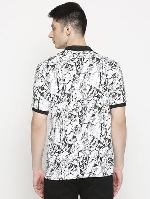 white printed polo t-shirt - 17469270 - Standard Image - 3
