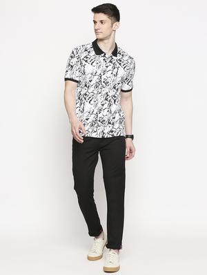 white printed polo t-shirt - 17469270 - Standard Image - 4