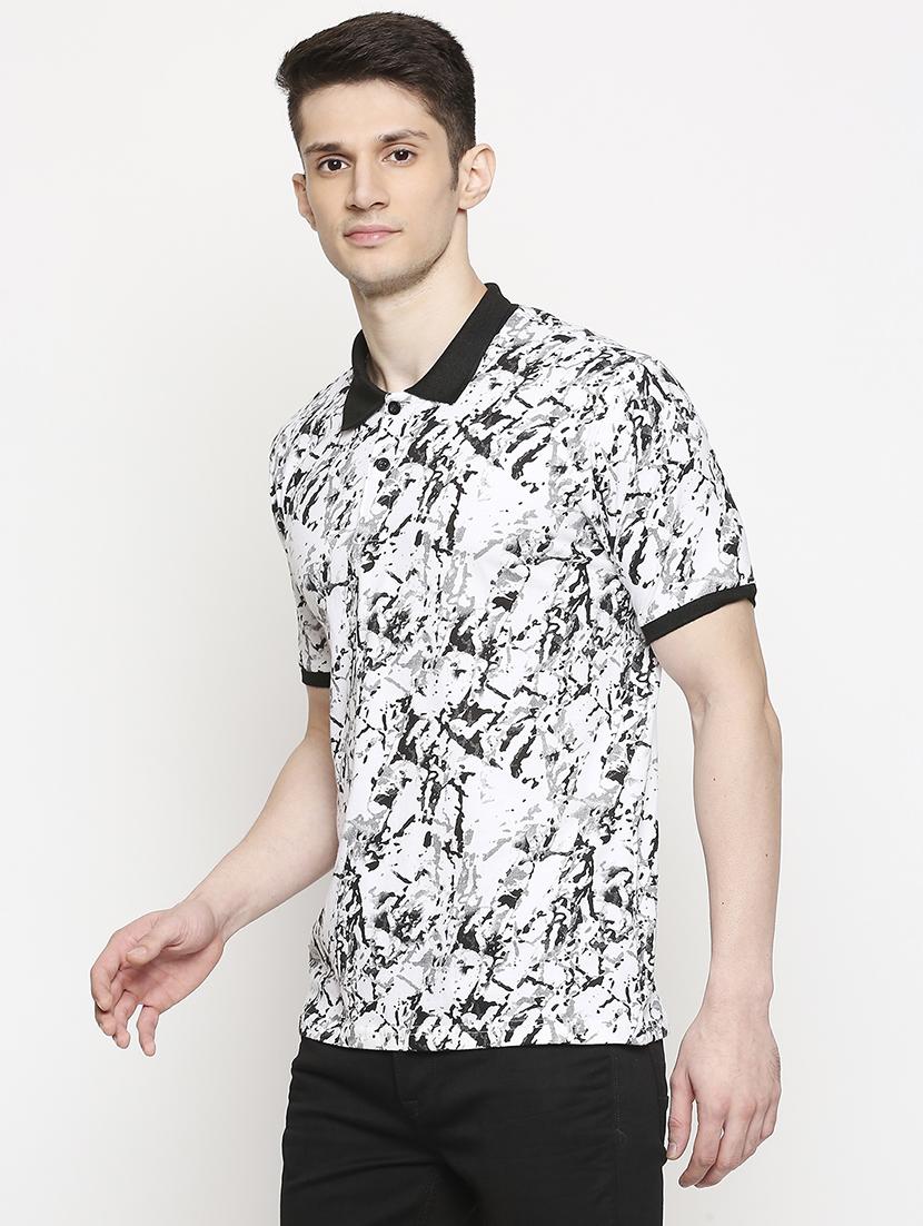 white printed polo t-shirt - 17469270 - Zoom Image - 2