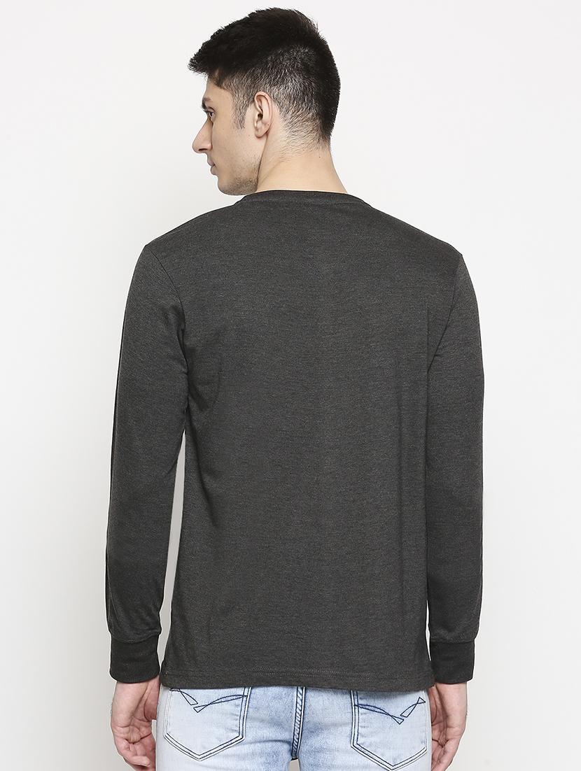 grey solid t-shirt - 17469271 - Zoom Image - 3