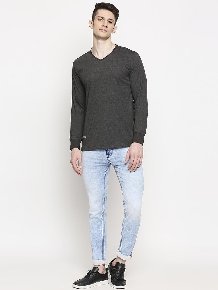 grey solid t-shirt - 17469271 - Zoom Image - 4