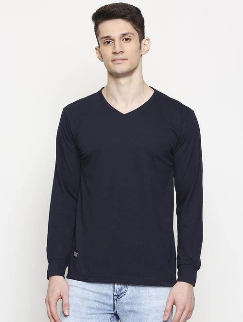 navy blue solid t-shirt - 17469272 - Standard Image - 1