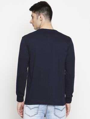 navy blue solid t-shirt - 17469272 - Standard Image - 3