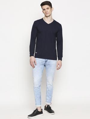 navy blue solid t-shirt - 17469272 - Standard Image - 4