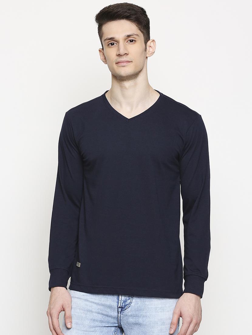 navy blue solid t-shirt - 17469272 - Zoom Image - 1