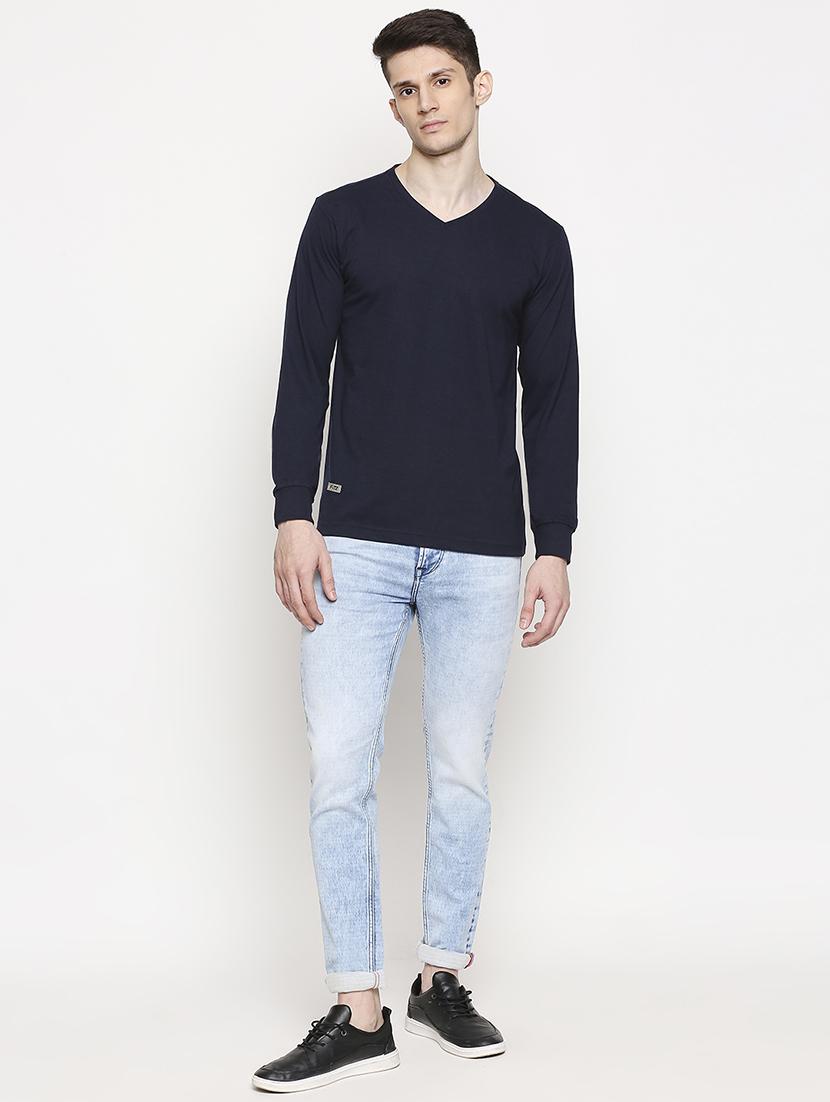 navy blue solid t-shirt - 17469272 - Zoom Image - 4