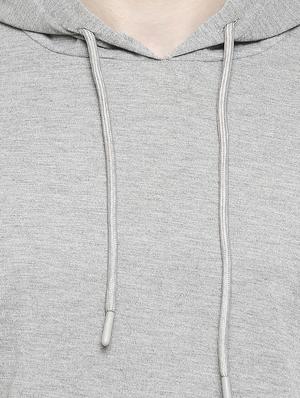 grey solid hooded t-shirt - 17469273 - Standard Image - 5