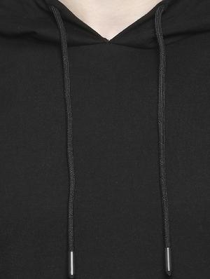 black solid hooded t-shirt - 17469274 - Standard Image - 5